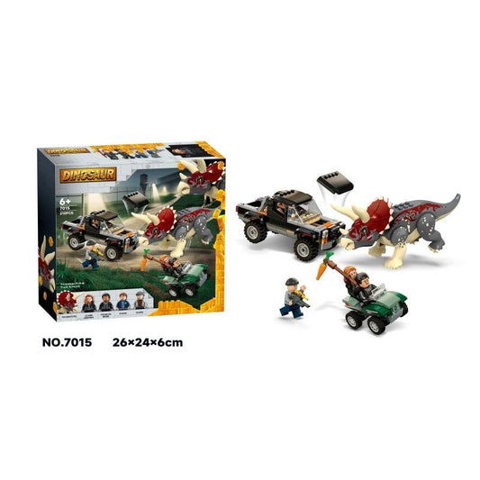 Triceratops Pick-up Truck Ambush dinosaur building block set photo