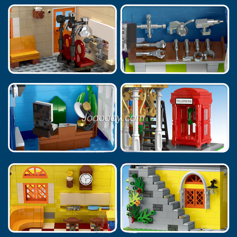 barber shop building block set construction detail view
