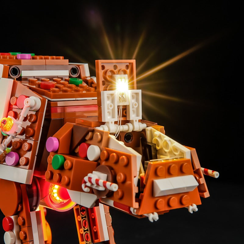 Rear angle of the assembled gingerbread walker set