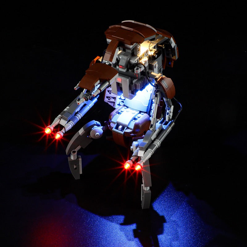 Side view of the assembled droid model