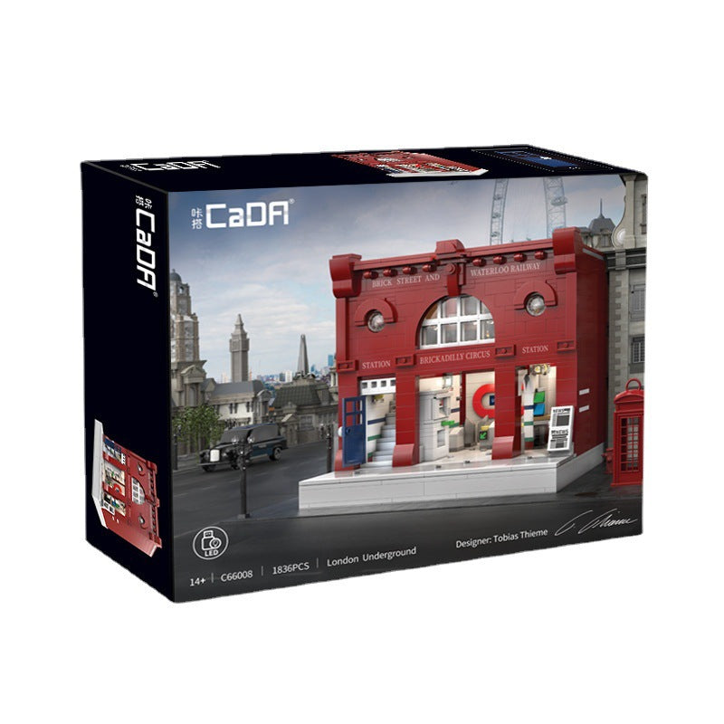 london underground station building block set completed build display