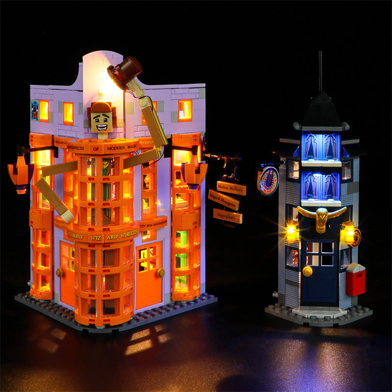 Street view brick set bundled with its LED lighting kit