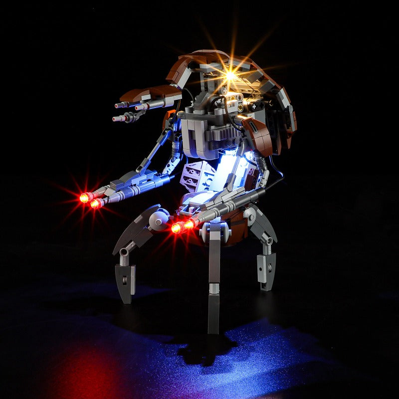 Close-up of the droid's brick detailing
