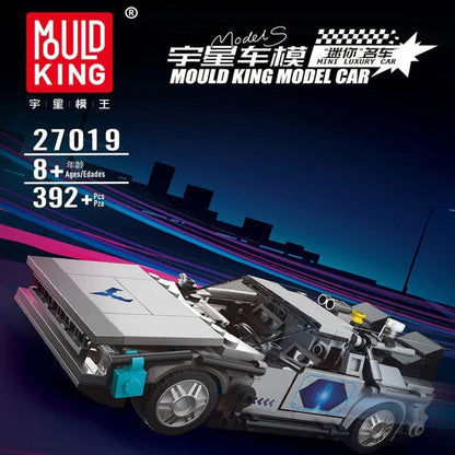 mini sports car building block display model, engine bay detail