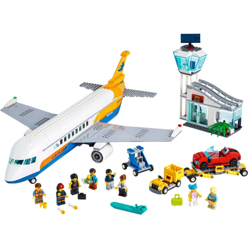 Passenger airplane build side angle view