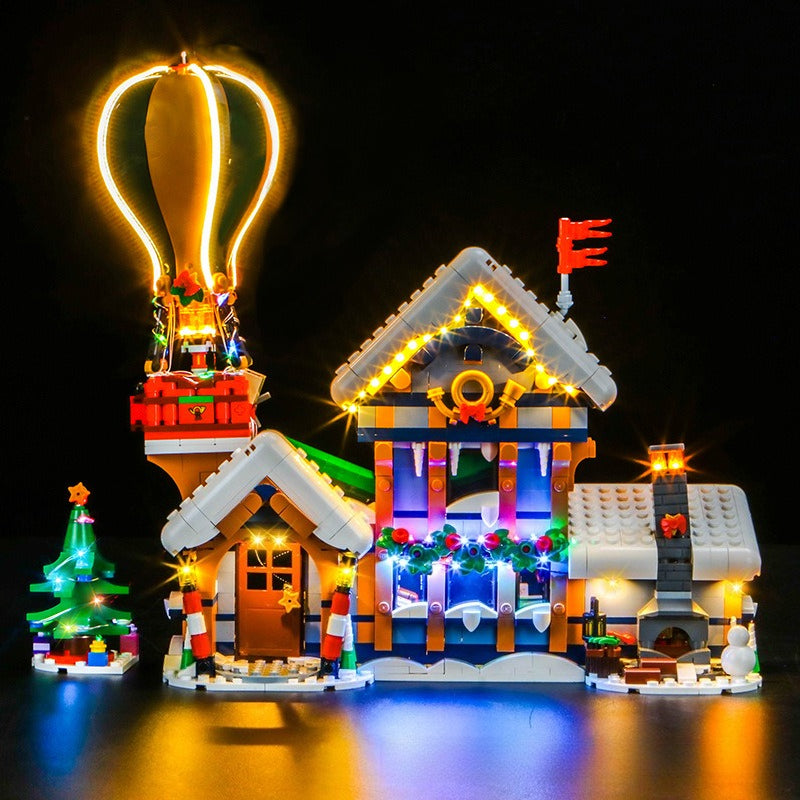 Santa's Post Office christmas building block set, side view
