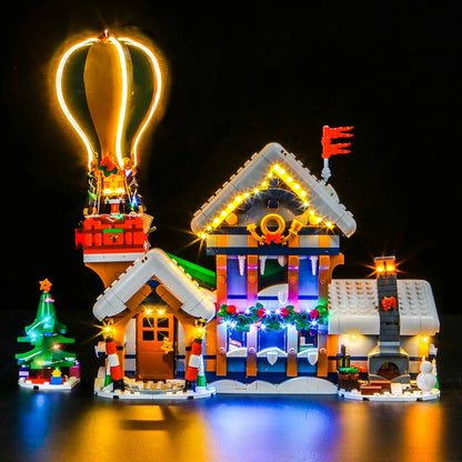 Santa's Post Office christmas building block set, side view