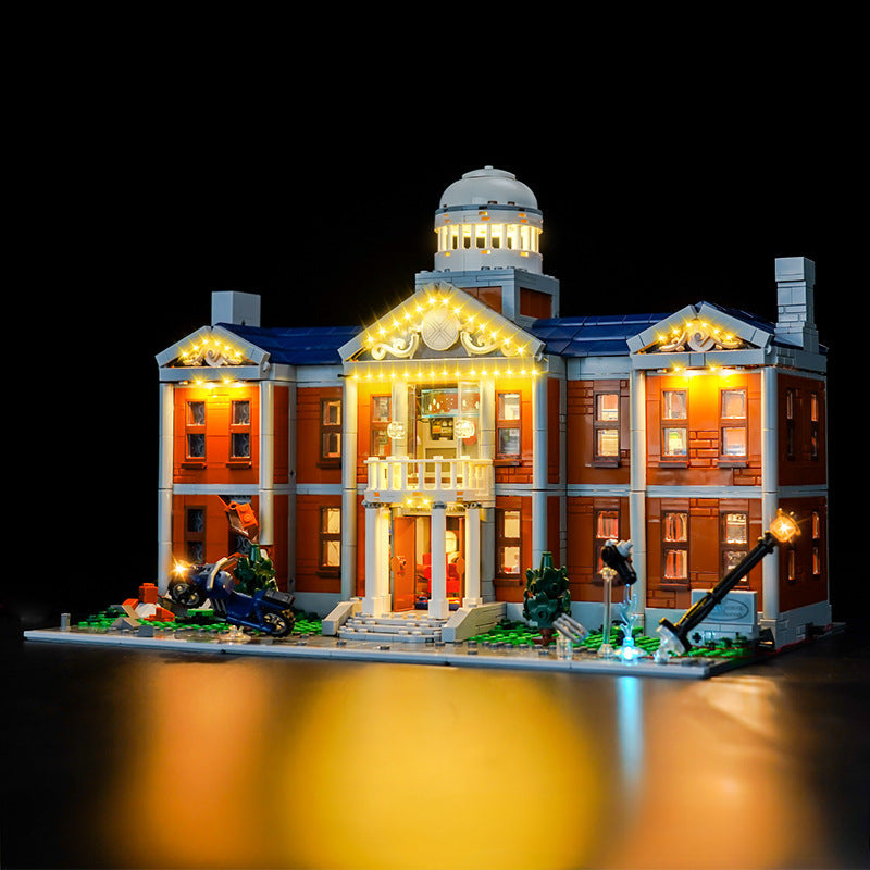 Mansion building block set with LED lighting option