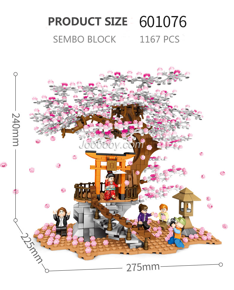 Cherry Blossom Mountain Building Set side angle building block construction