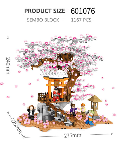 Cherry Blossom Mountain Building Set side angle building block construction
