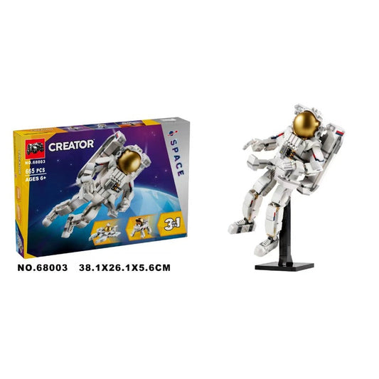 Astronaut building block figure in space suit