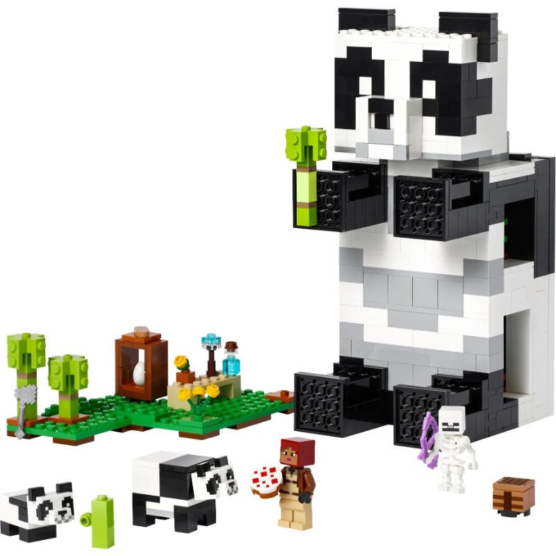 The Panda Haven building block set, 573 pieces, assembled
