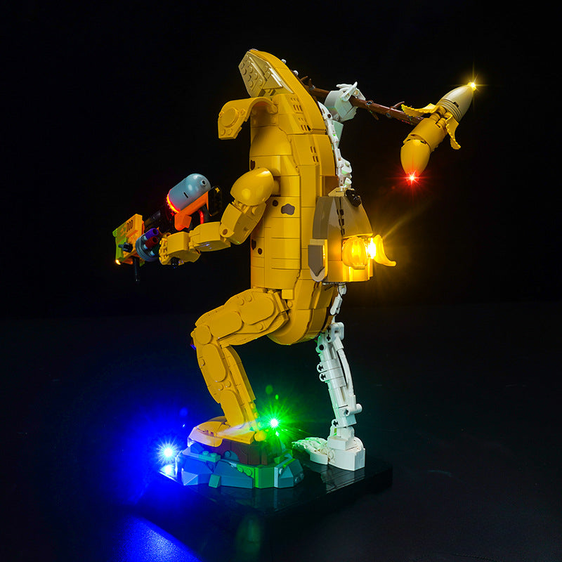 Close-up of the ABS brick detailing on the built figure