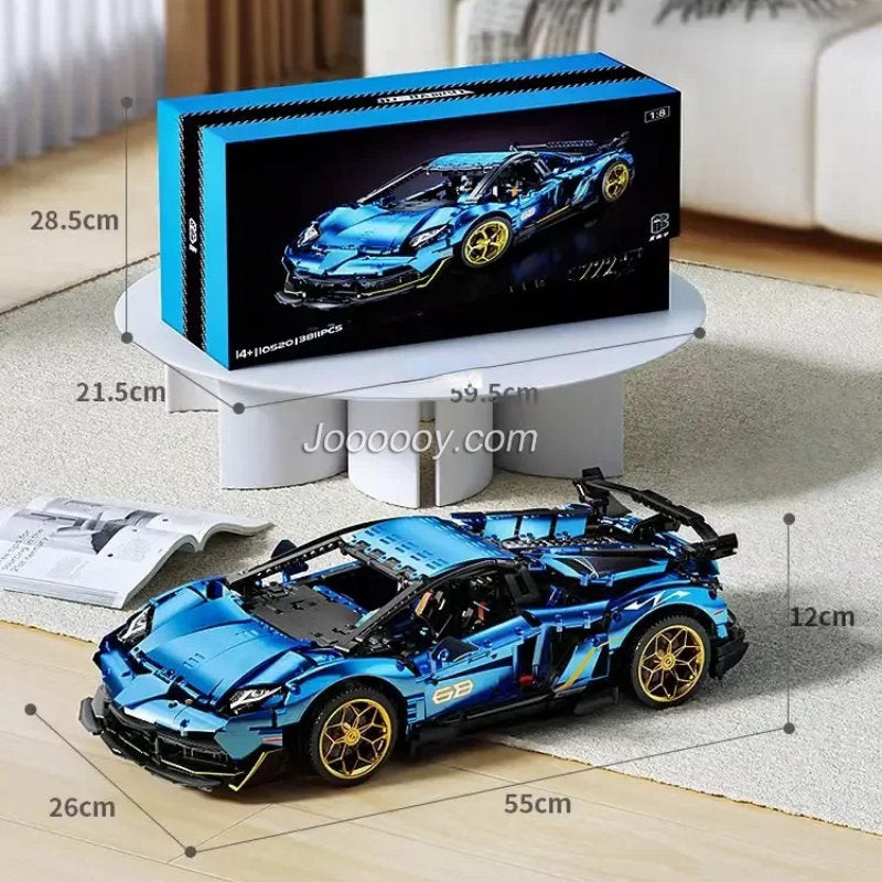 limited edition Italian supercar building block model, front three-quarter view