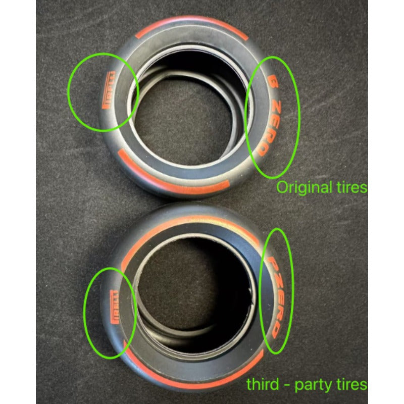 Third-party tire set, close-up view
