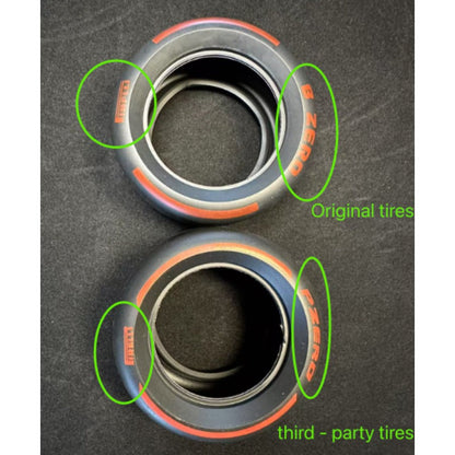 Third-party tire set, close-up view