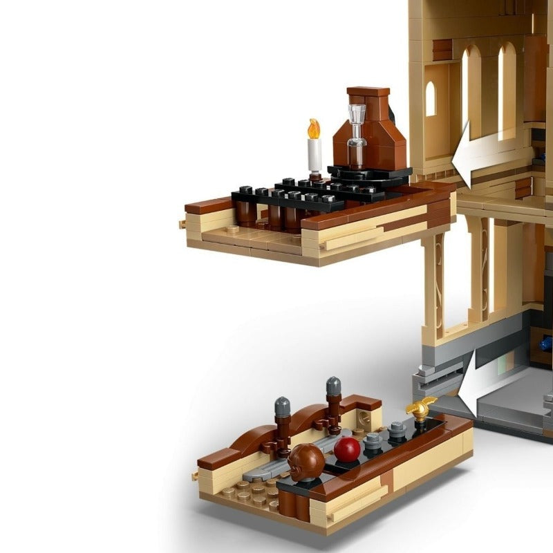Assembled castle building set on display
