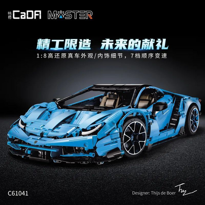 anniversary edition Italian supercar building block model, front three-quarter view