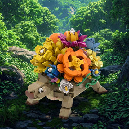 Rear view of the turtle flower pot model