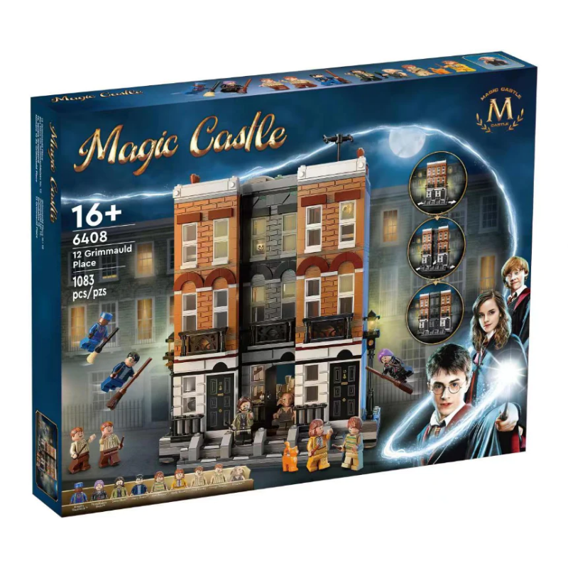 Interior detail view of the 1083-piece wizarding townhouse build