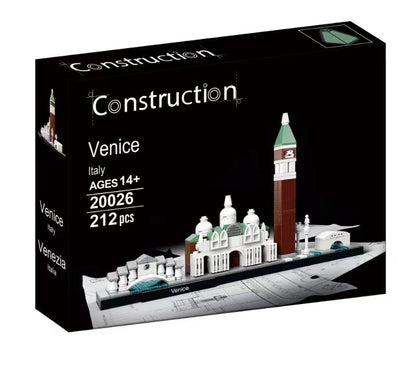 Venice Italy skyline architecture building block set