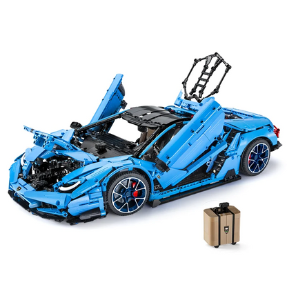 anniversary edition Italian supercar building block model, top-down view