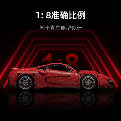 3187-piece RC supercar block model, side profile