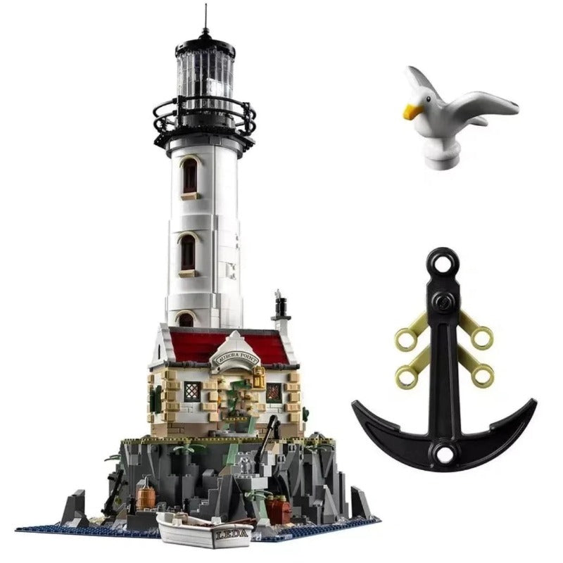 Motorised lighthouse building block set full model