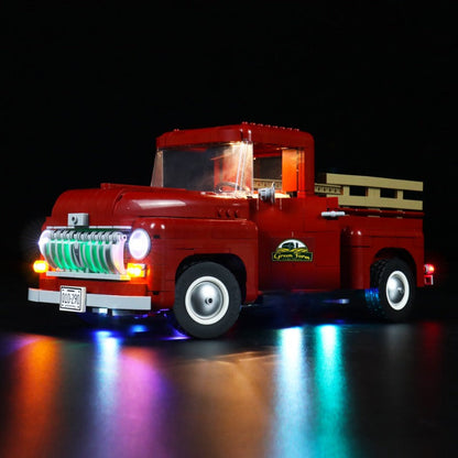 Pickup truck building block model shown with LED lighting option