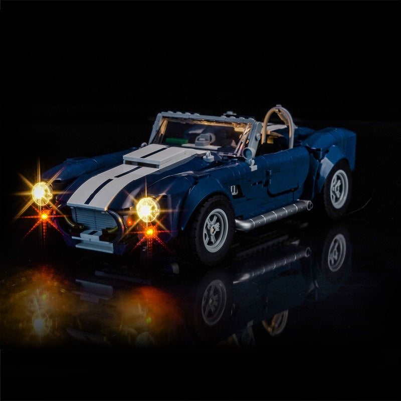 Sports car brick model shown with the LED lighting option