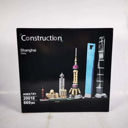 Shanghai China skyline architecture building block set