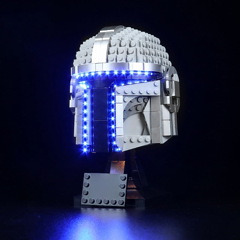 Side profile of the helmet built from ABS plastic bricks