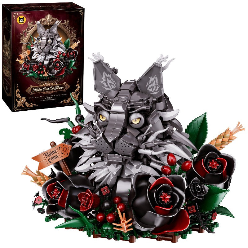 Maine Coon Flower building block set assembled model