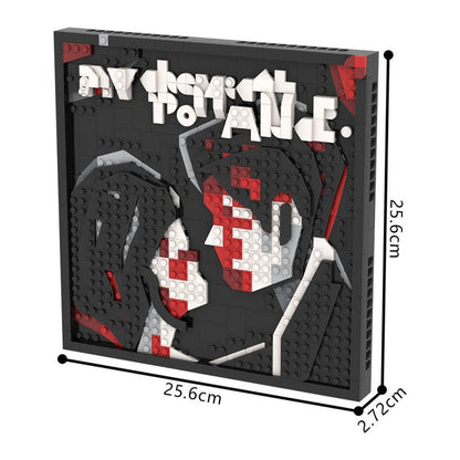 Album mosaic MOC building block set, rear view