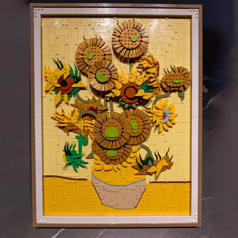 Detail view of the 2615 piece Sunflowers set