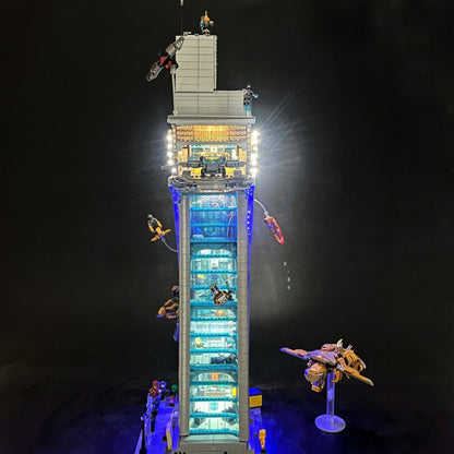 Skyscraper display model built from ABS plastic bricks