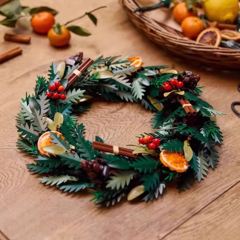 Another product photo of the completed brick wreath model