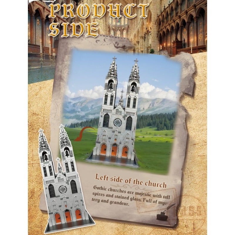 gothic cathedral building block set front view