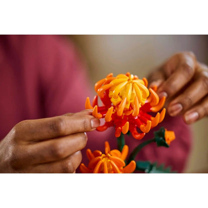Chrysanthemum building block flower on display