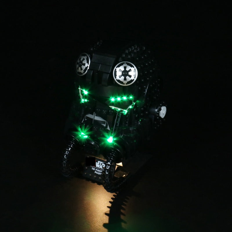 Close-up of the helmet visor building block detail