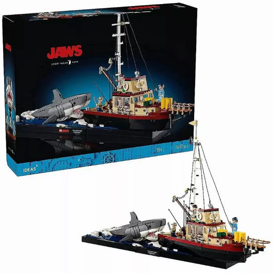 Jaws 21350 – 1503PCS Compatible Building Blocks | 50th Anniversary Movie Collector Display Set