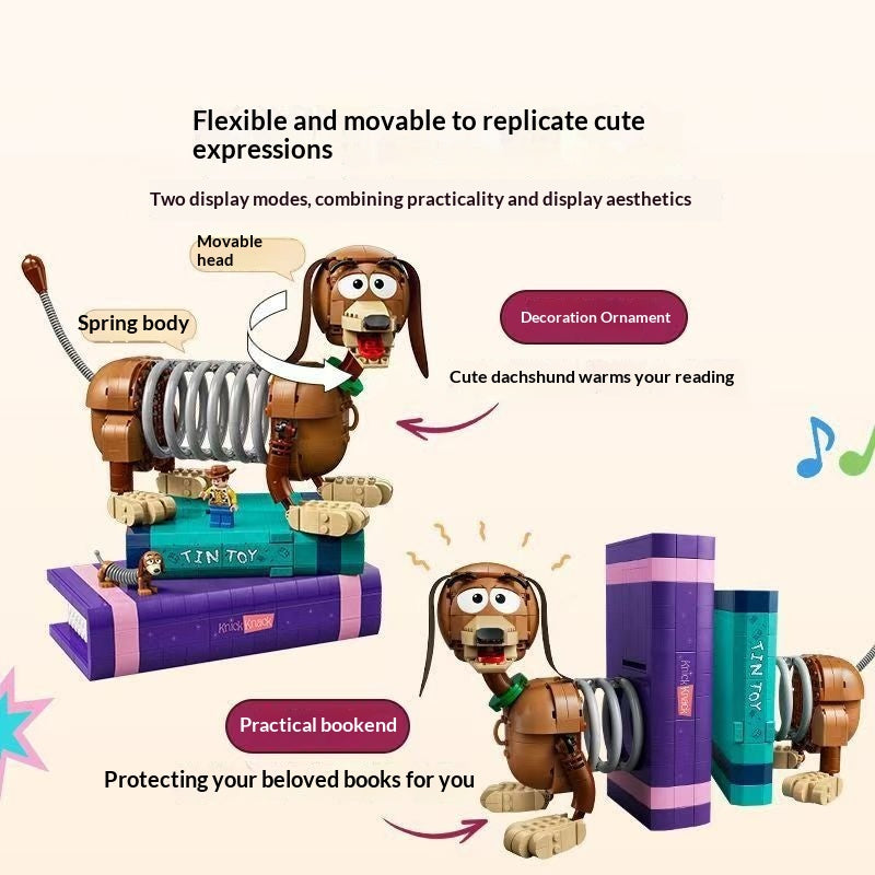 Rear view of the character bookend building block set