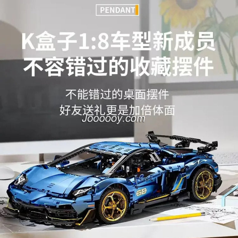 limited edition Italian supercar building block model, side profile view