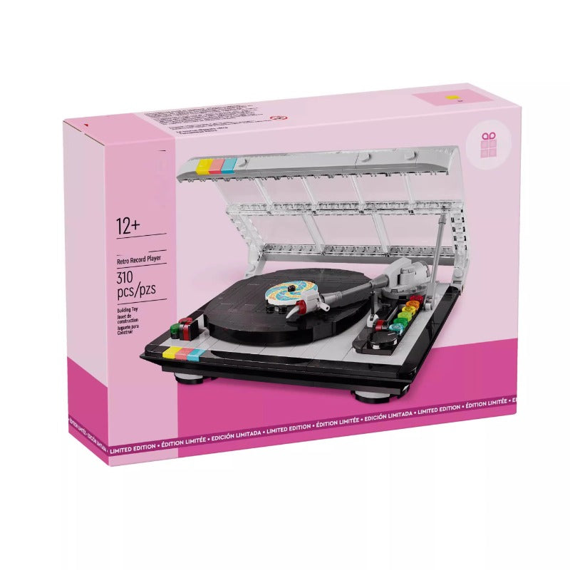 Retro record player 310-piece building block set assembled