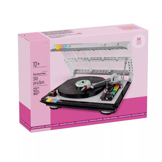 Retro record player 310-piece building block set assembled