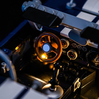 classic American roadster building block model, cockpit and interior detail