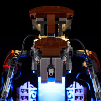 Detail view of the droid's joints and panels