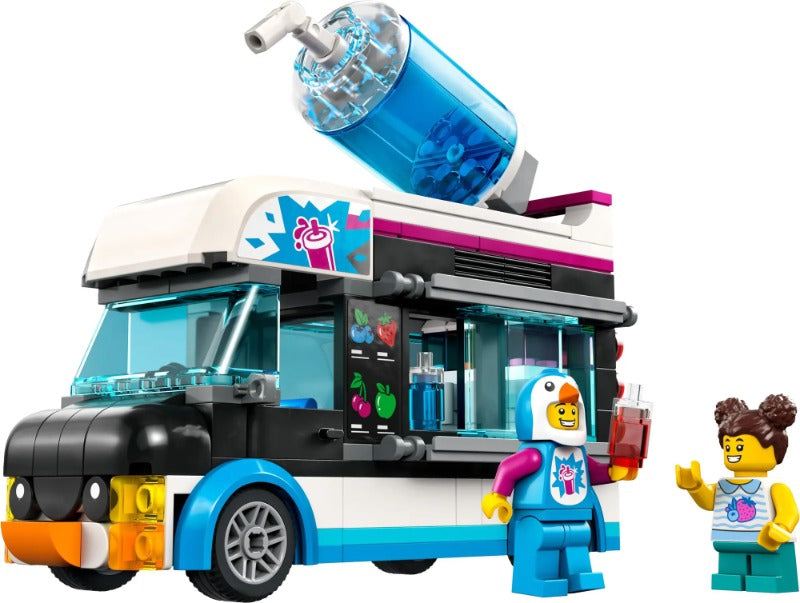 Front view of the penguin slushy van building block model