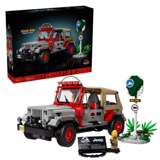 Off-road safari jeep building block model, front view