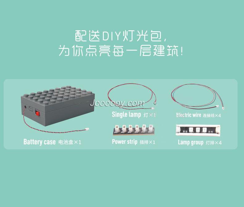 Botanical Garden Building Set with LED Lights construction process step view